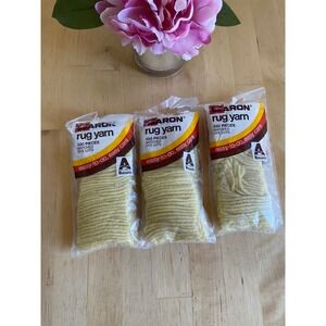 Caron‎ Rug Yarn Light Yellow 0107 Vintage Latch Hook 320 Pieces Lot of 3 Acrilan